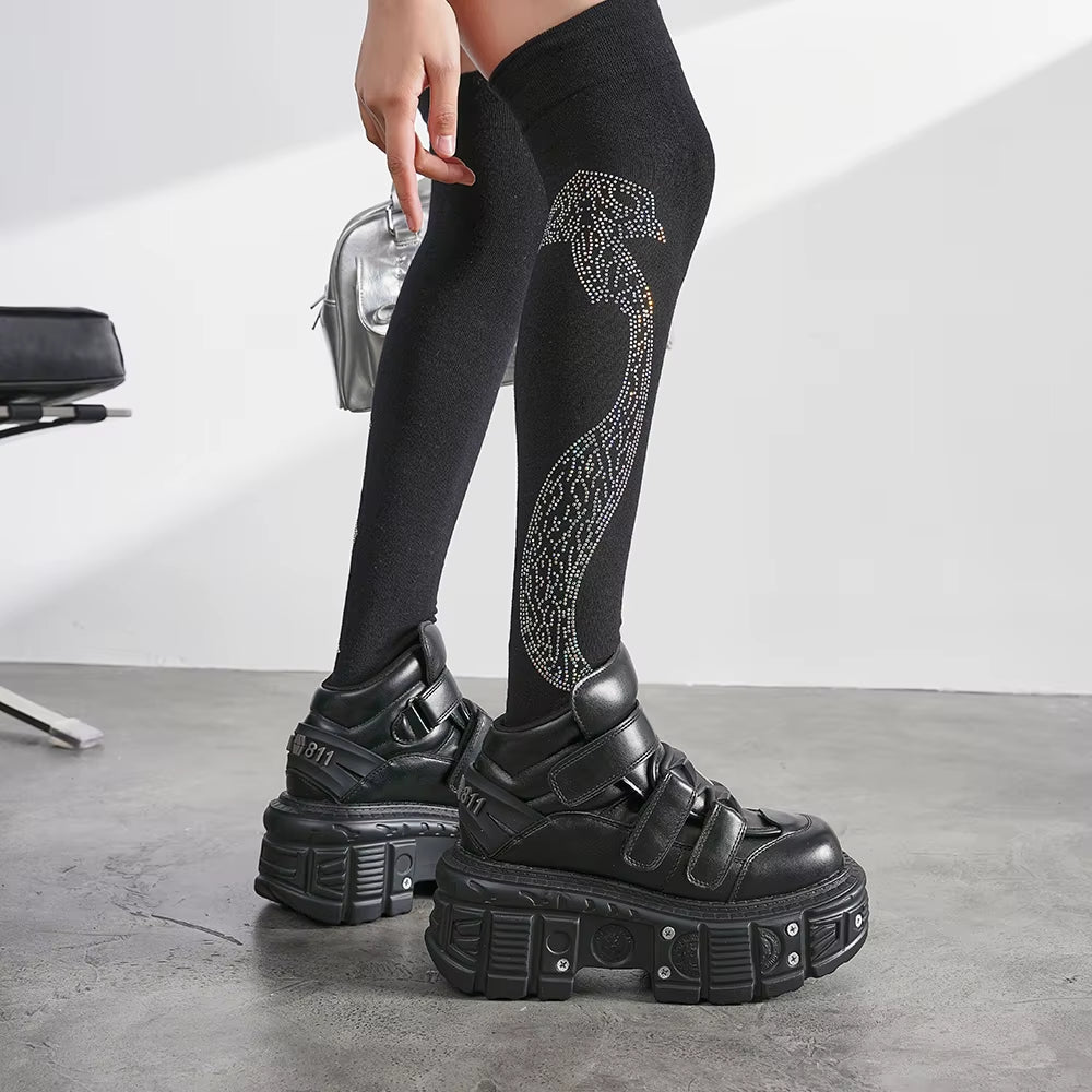 Platform Gothic Metal Ankle Boots
