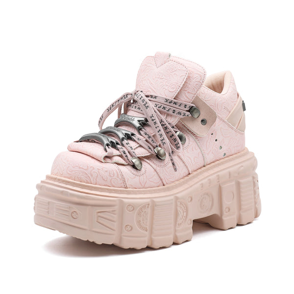 Retro Chunky Platform Metal Ankle Boots