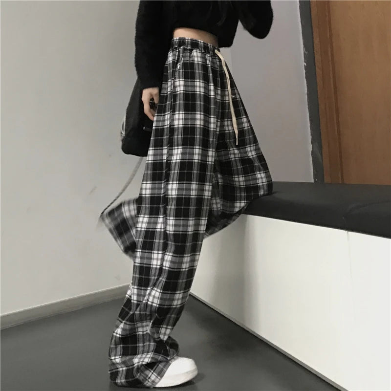 Oversized Plaid Shadow Trousers