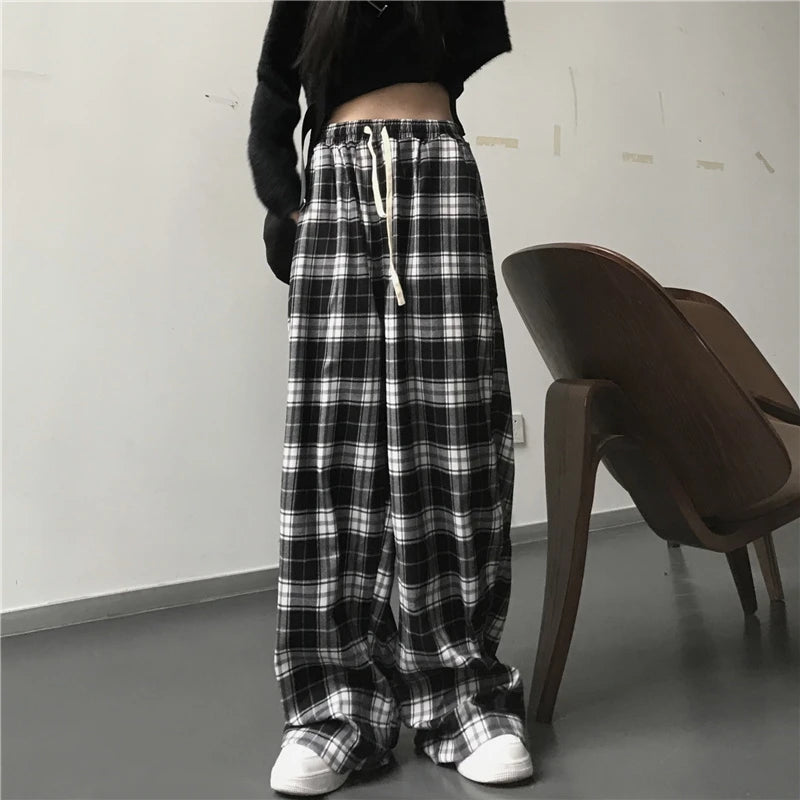 Oversized Plaid Shadow Trousers