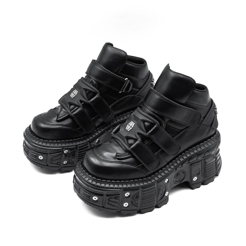 Platform Gothic Metal Ankle Boots