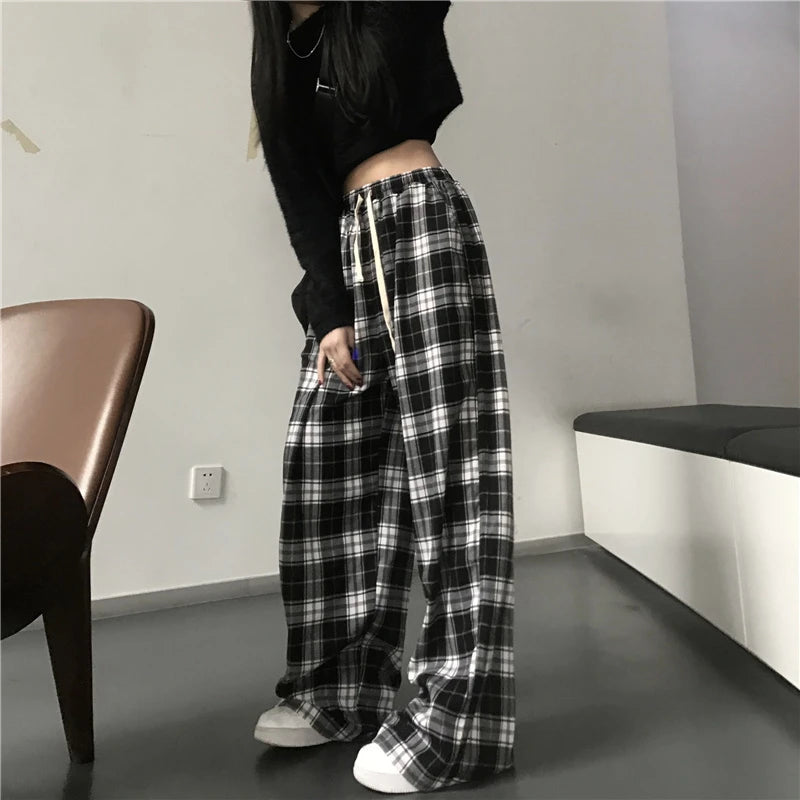 Oversized Plaid Shadow Trousers