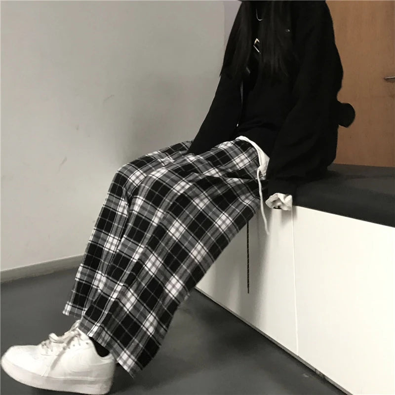 Oversized Plaid Shadow Trousers