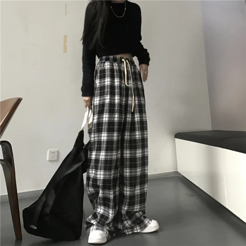 Oversized Plaid Shadow Trousers