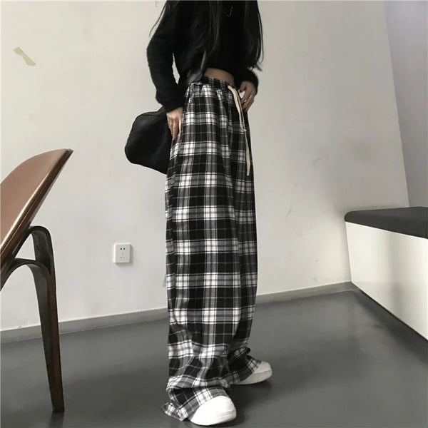 Oversized Plaid Shadow Trousers