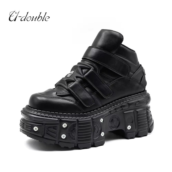 Platform Gothic Metal Ankle Boots